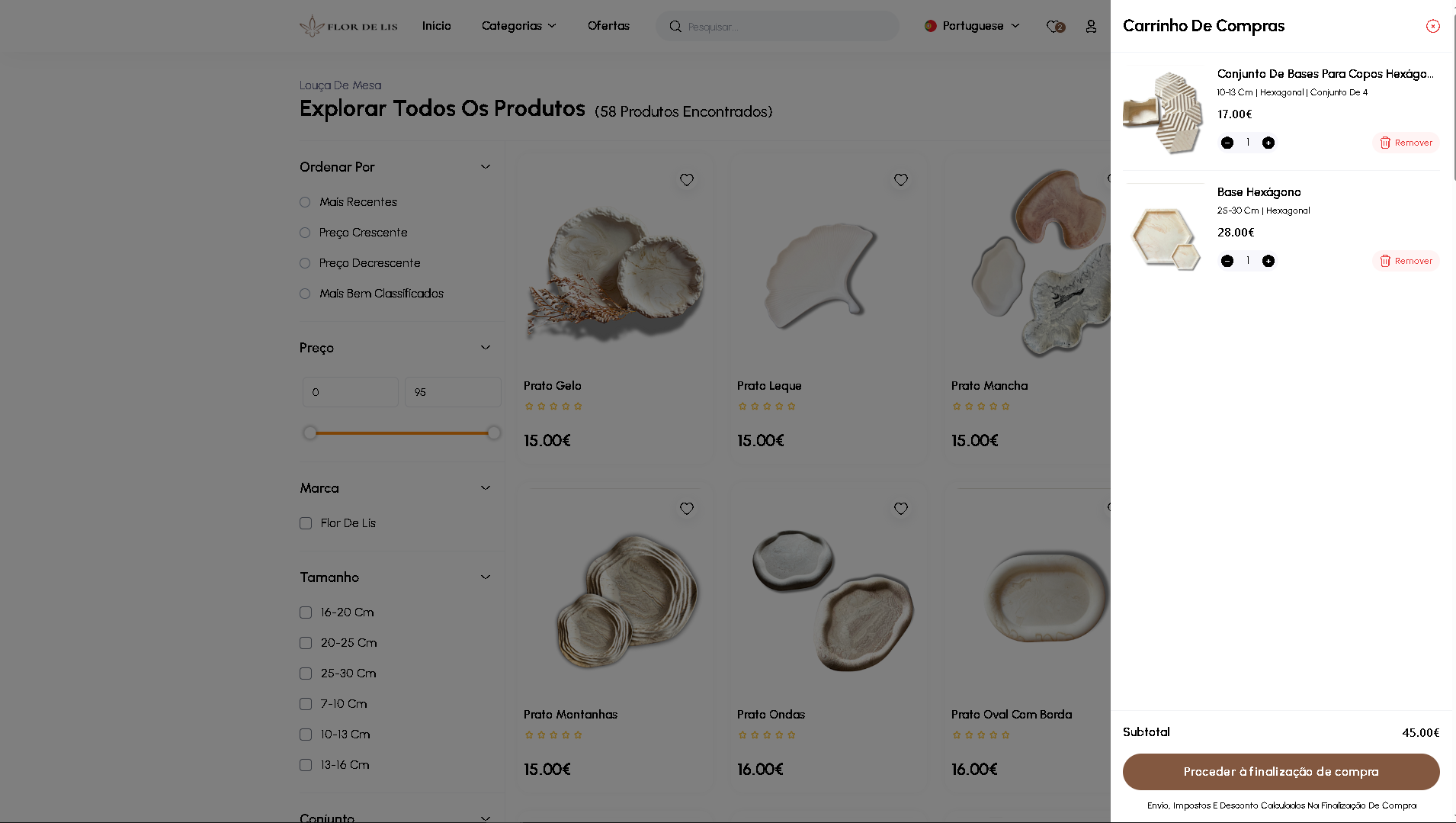 Screenshot da interface