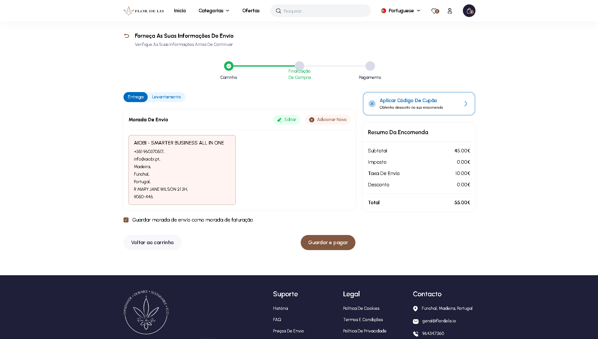 Screenshot da interface