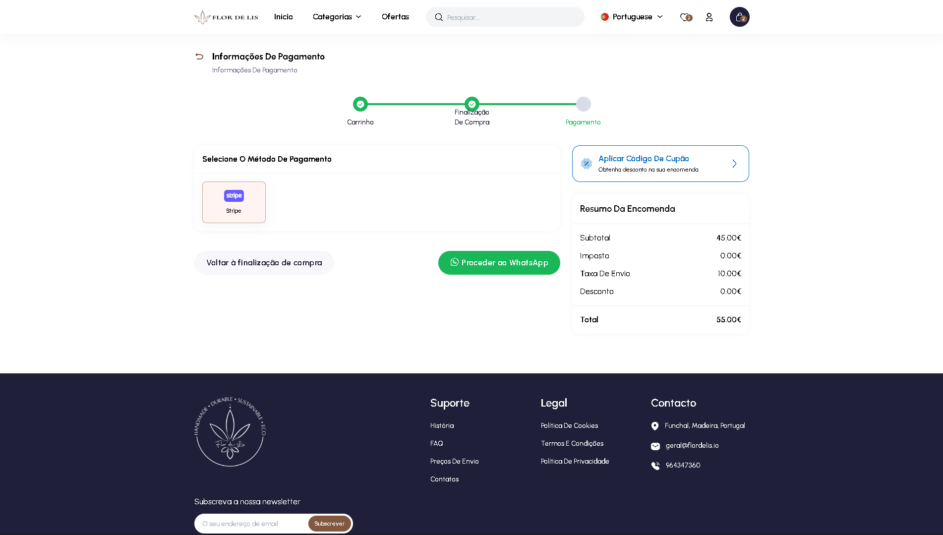 Screenshot da interface