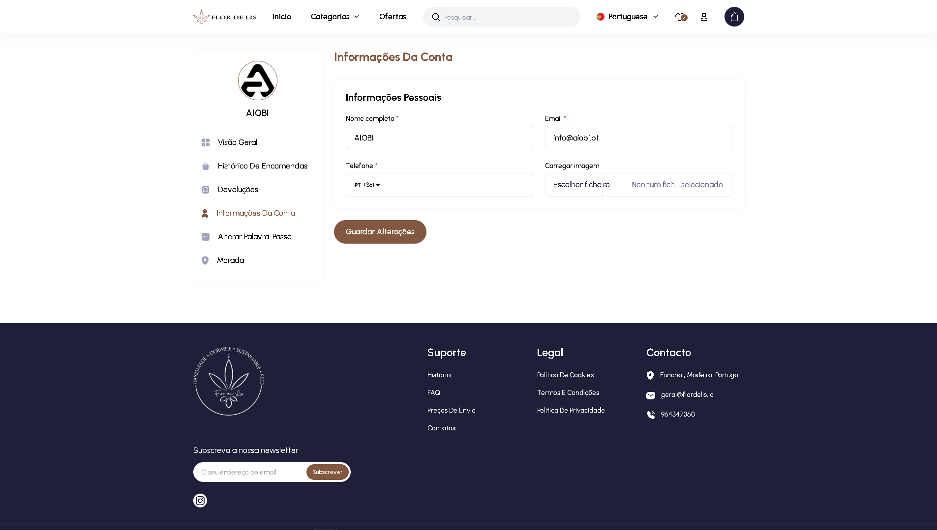 Screenshot da interface