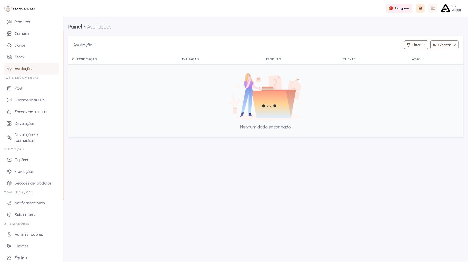 Screenshot da interface
