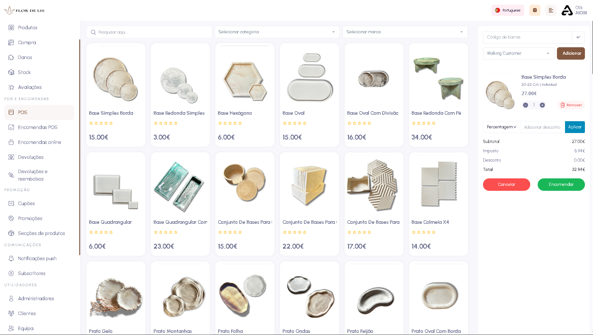 Screenshot da interface