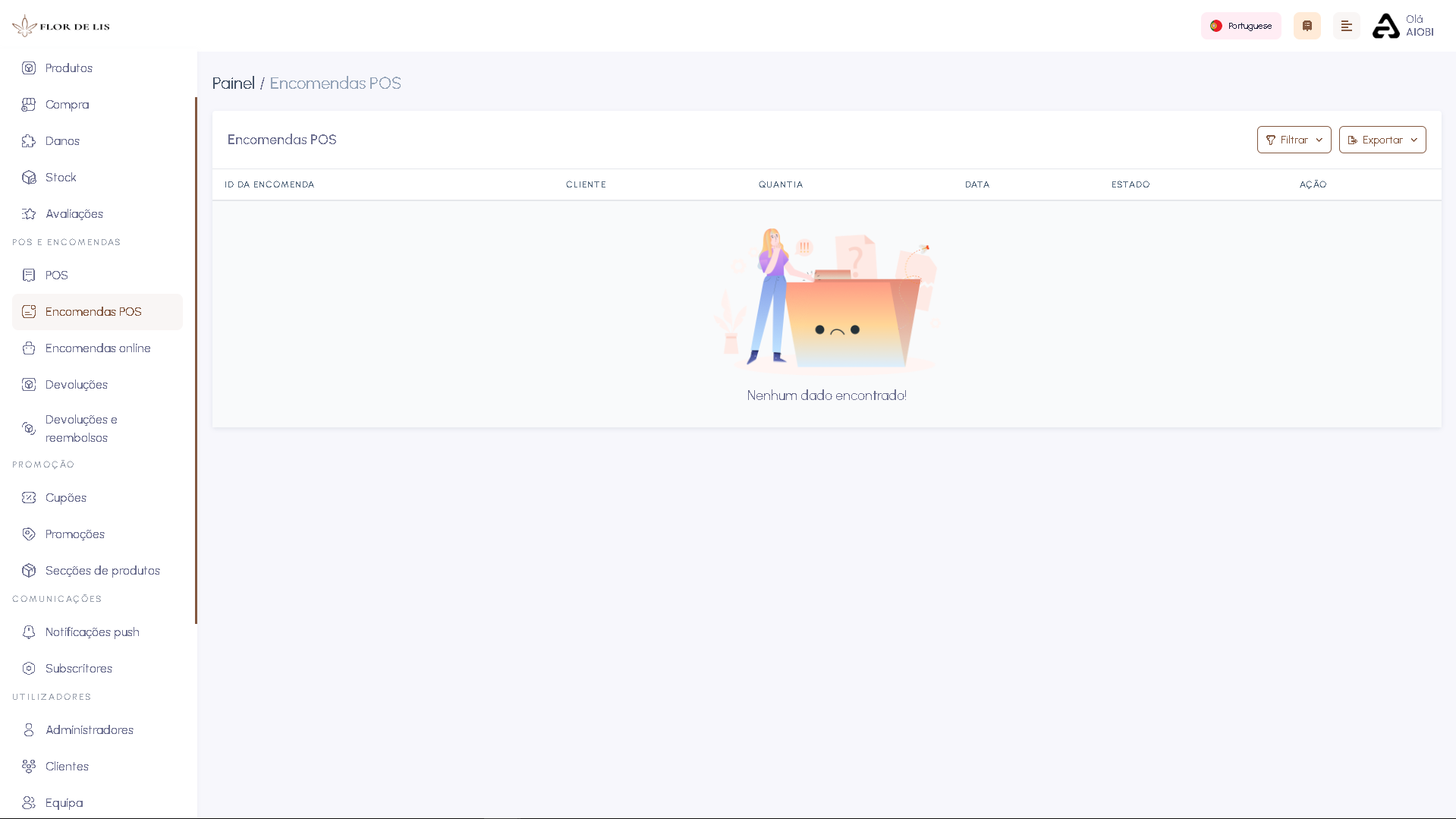 Screenshot da interface