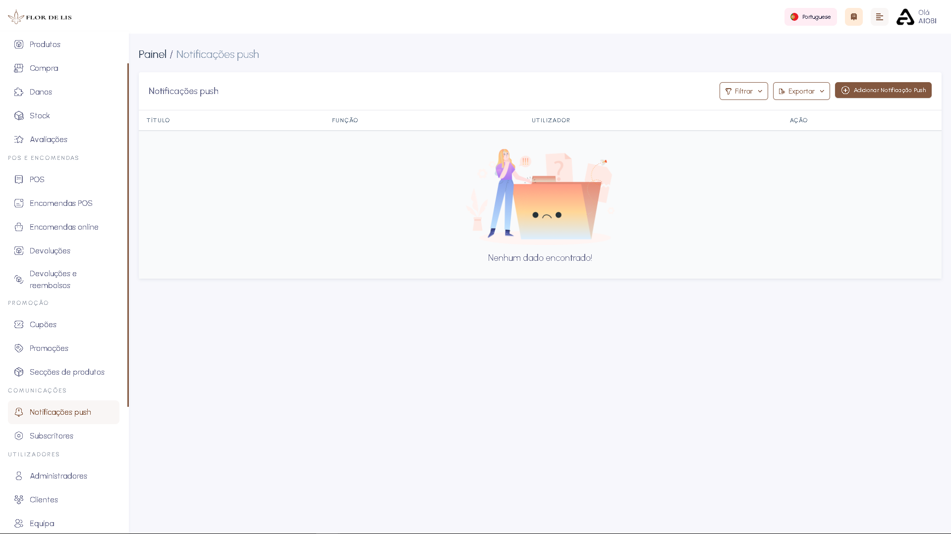 Screenshot da interface