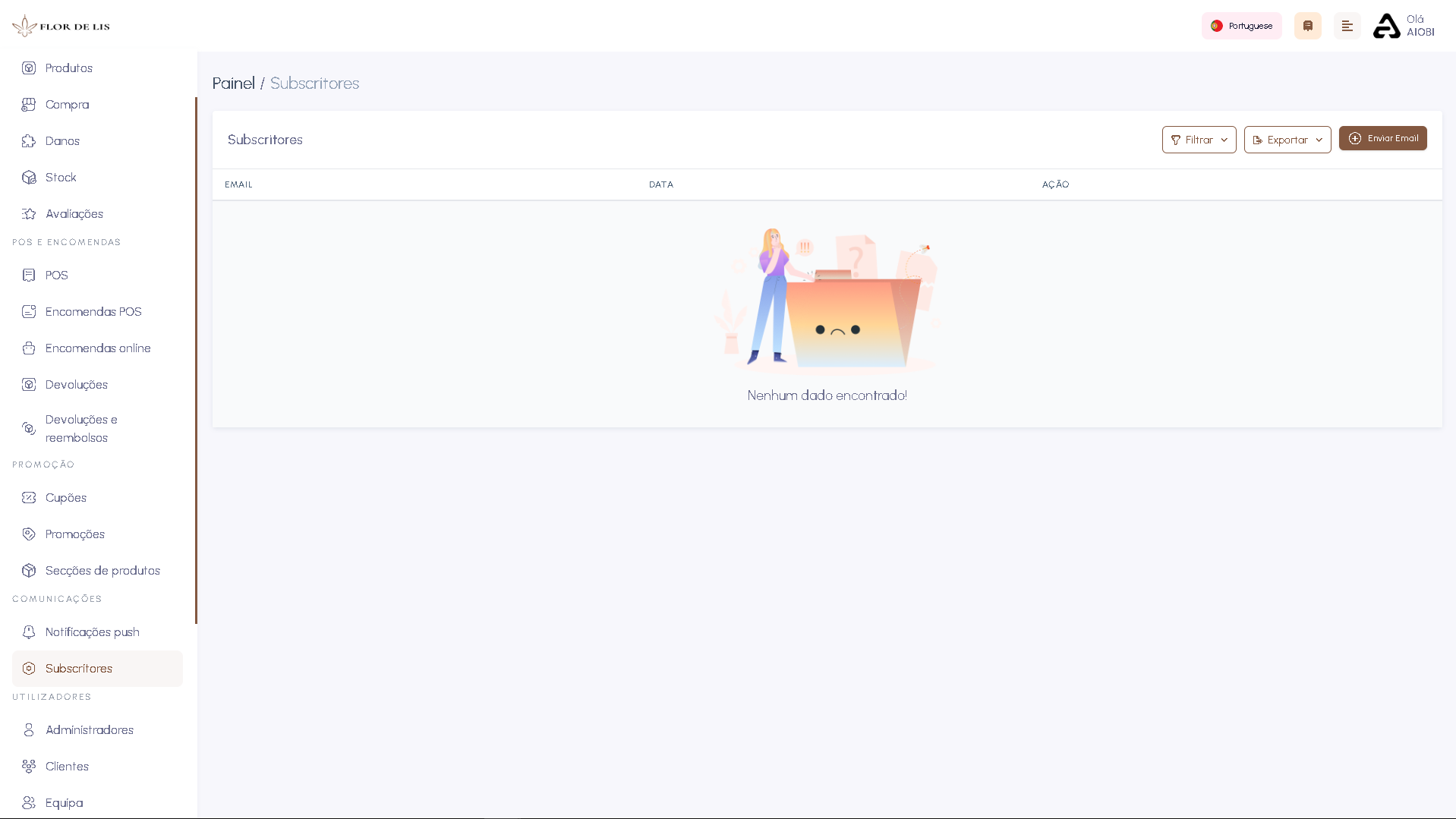 Screenshot da interface